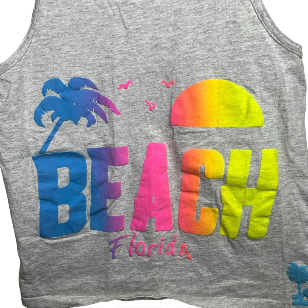 Vintage Gold's Gym Florida Beach Gray Tank Top - Picture 2 of 5